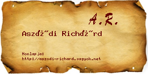 Aszódi Richárd névjegykártya